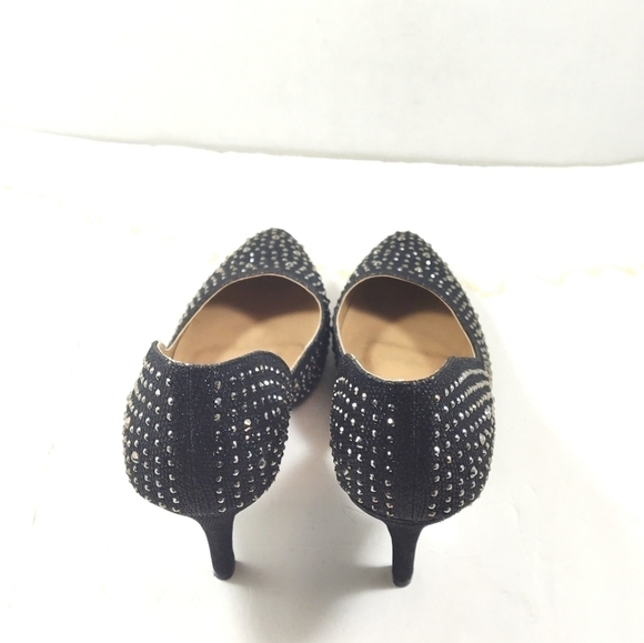 Delicacy black Rhine stones evening high heels  shoes Size: 10 - Picture 5 of 6